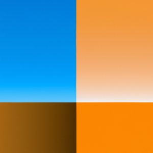 A gradient of two colors, one warm and one cool, intersecting in the center.