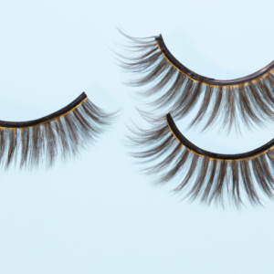 Prompt: A set of false eyelashes with a dramatic curl and length.