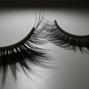 A close up of a pair of false lashes with a gentle gradient of light and shadow.